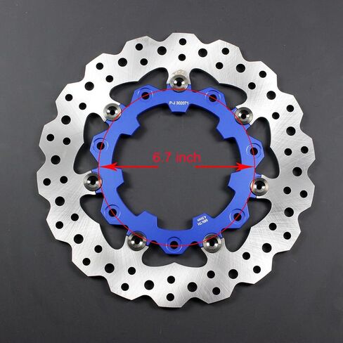 POWER JAMES 11.8" Blue Floating Front Brake Rotor 7 Holes Fits Harley Davidson Touring 09-2023 with Agitator Custom Wheel 41500007 (Blue) in Saudi Arabia