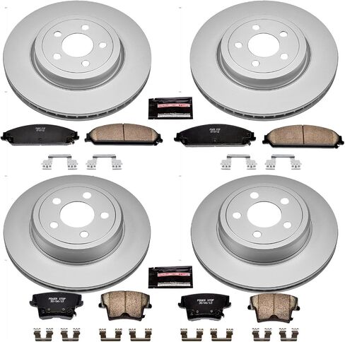 Power Stop CRK2853 Coated Brake Rotor & Ceramic Brake Pads- front & rear in Saudi Arabia