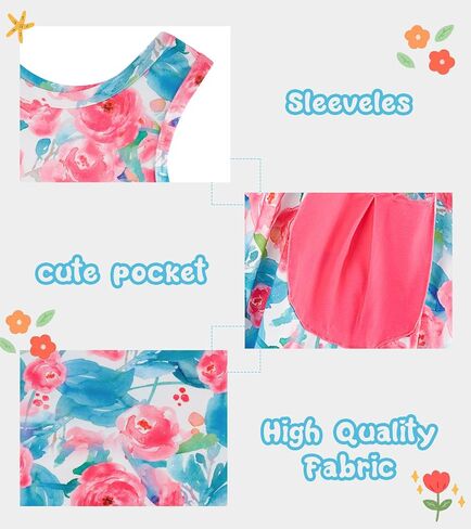 Little Girls Summer Sleeveless Dress Toddler Print Casual Sundress 2-7 Years in Saudi Arabia