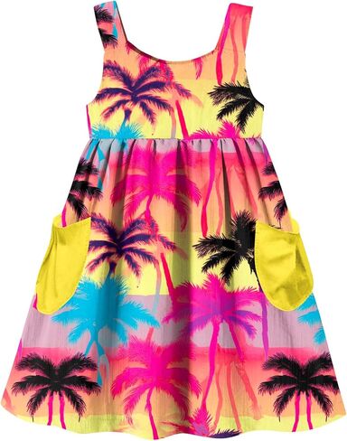 Little Girls Summer Sleeveless Dress Toddler Print Casual Sundress 2-7 Years in Saudi Arabia