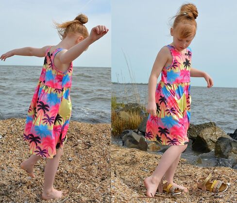 Little Girls Summer Sleeveless Dress Toddler Print Casual Sundress 2-7 Years in Saudi Arabia