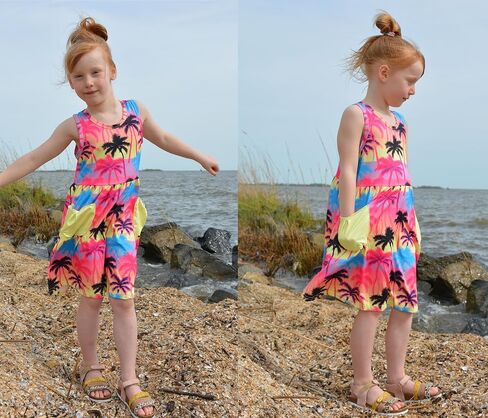 Little Girls Summer Sleeveless Dress Toddler Print Casual Sundress 2-7 Years in Saudi Arabia