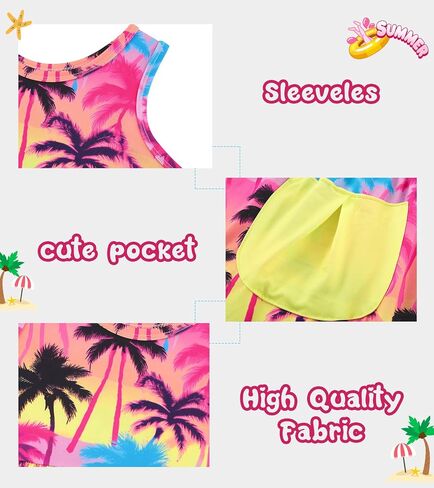Little Girls Summer Sleeveless Dress Toddler Print Casual Sundress 2-7 Years in Saudi Arabia