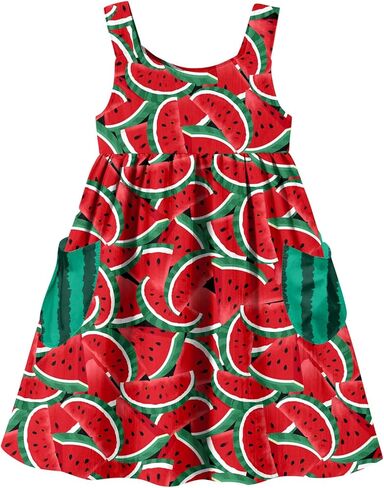 Little Girls Summer Sleeveless Dress Toddler Print Casual Sundress 2-7 Years in Saudi Arabia