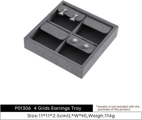 Dark Blue Jewelry Display Tray Ring Necklace Earring Bangle Organizer Multifunctional Storage Case for Jewelry Showcase (Long 6 Grids Tray) in Kuwait