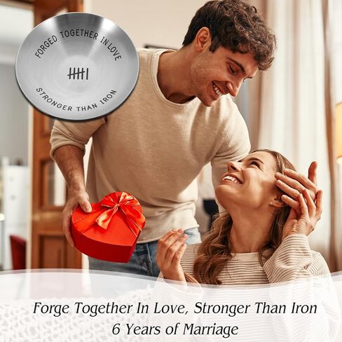 هدايا حديدية للذكرى السادسة له، هدايا حديدية لذكرى الزفاف لمدة 6 سنوات للزوجة والأزواج، الذكرى السنوية السادسة له، زينة الذكرى السنوية السادسة للنساء والرجال، صينية حامل حلقية 4 بوصات لعيد الميلاد in Kuwait
