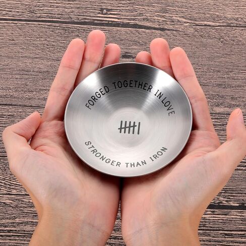 هدايا حديدية للذكرى السادسة له، هدايا حديدية لذكرى الزفاف لمدة 6 سنوات للزوجة والأزواج، الذكرى السنوية السادسة له، زينة الذكرى السنوية السادسة للنساء والرجال، صينية حامل حلقية 4 بوصات لعيد الميلاد in Kuwait