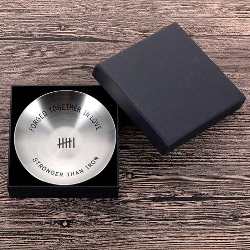 هدايا حديدية للذكرى السادسة له، هدايا حديدية لذكرى الزفاف لمدة 6 سنوات للزوجة والأزواج، الذكرى السنوية السادسة له، زينة الذكرى السنوية السادسة للنساء والرجال، صينية حامل حلقية 4 بوصات لعيد الميلاد in Kuwait