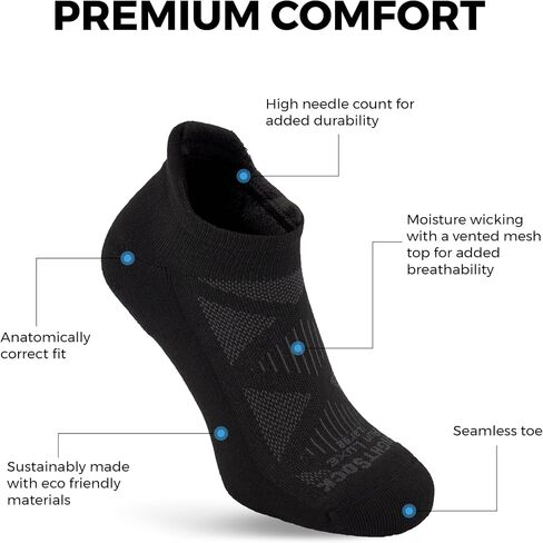 Wrightsock Run Luxe Tab Running Socks for Men and Women - Athletics Socks with Moisture Regulation - American Made in Saudi Arabia