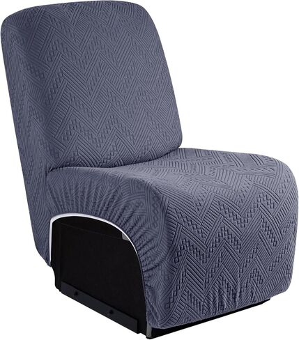 Ruaozz 1-Piece Reclining Armless Chair Cover for Sectional L Shape Recliner Sofa Stretch Recliner Cover Jacquard Recliner Seat Cover Washable Furniture Protecor (Small, Grey) in Kuwait