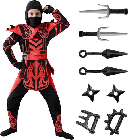 Spooktacular Creations Kids Halloween Ninja Costume, Boys Ninja Costume for Toddler Halloween Costume in Kuwait