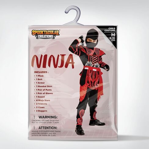 Spooktacular Creations Kids Halloween Ninja Costume, Boys Ninja Costume for Toddler Halloween Costume in Kuwait