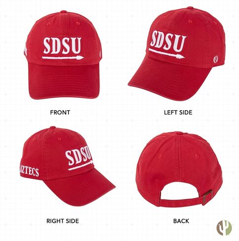 Desert Cactus San Diego State University Baseball Hat SDSU Aztecs Brimmed Embroirderd Cap Adjustable Cloth Strap Adult (Style F) in Saudi Arabia