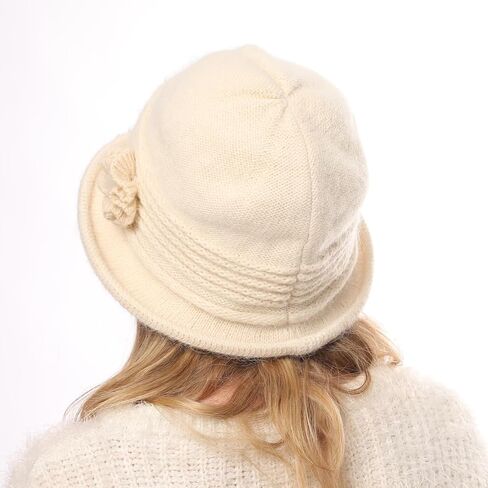 قبعة نسائية شتوية من الصوف المحبوك، قبعة دلو الكنيسة العتيقة، قبعة دافئة من اللباد in Kuwait