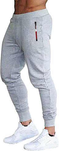 Mens Lightweight Joggers for Men Casual Lounge Workout Sweatpants for Men with Zipper Pockets in Saudi Arabia