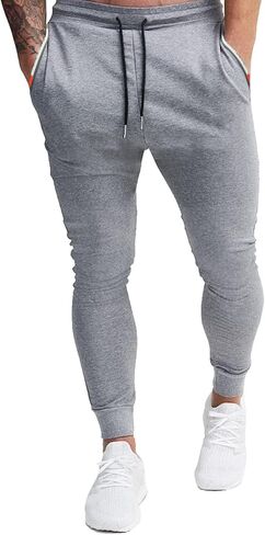 Mens Lightweight Joggers for Men Casual Lounge Workout Sweatpants for Men with Zipper Pockets in Saudi Arabia