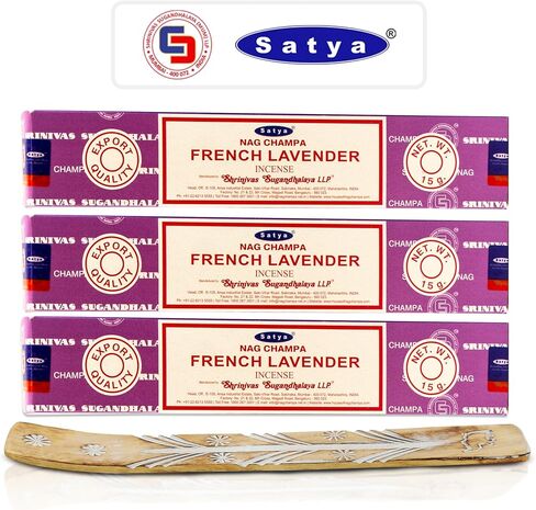 Satya Nag Champa Incense Sticks, Satya sai Baba Insenses 15gmx3 (45 gm) Pack with Raajsee Incense Holder Bundle, Satya Nag Champa Natural Incense in Kuwait