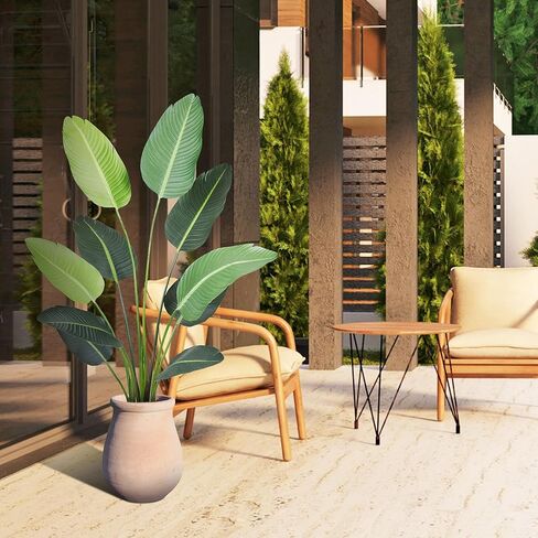 KOL 45 بوصة طائر الجنة الاصطناعي، شجرة أوراق الموز الاستوائية الحريرية المزيفة، نباتات حرير صناعية واقعية للمنزل والمكتب وغرفة المعيشة، هدية مثالية للتدفئة المنزلية، ديكور داخلي وخارجي in Kuwait