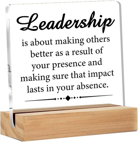 Leader Gifts for Women Men, Leadership Present,Thank You Gifts for Leader, Leader Definition Clear Acrylic Desk Decorative Sign for Home Office, 4 x 4 Inches in Saudi Arabia