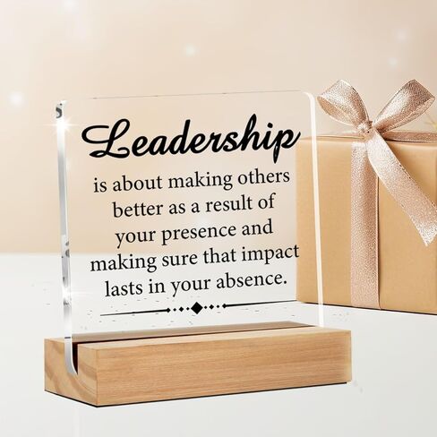 Leader Gifts for Women Men, Leadership Present,Thank You Gifts for Leader, Leader Definition Clear Acrylic Desk Decorative Sign for Home Office, 4 x 4 Inches in Saudi Arabia