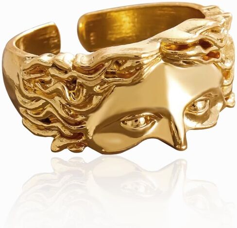 حلقة نصف وجه، خواتم بانك قابلة للتعديل ومفتوحة ومفصلة للإصبع، خواتم مخصصة للحفلات، هدايا مجوهرات للرجال والنساء in Kuwait