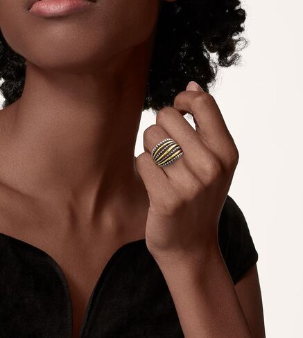 Gold and Silver Rings for Women, Fashion Vintage Two Tone Twisted Cable Statement Crossover Rings Retro Band Designer Jewelry Gifts for Her in Saudi Arabia