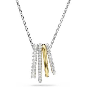 Swarovski Hyperbola Pendant, Mixed Cuts, Clear, Mixed Metal Finish