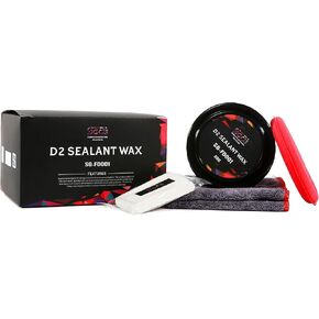 SGCB Pro Auto Care Synthetic D2 Sealant Wax Kit of 4, Brazilian Carnauba Cleaner Wax Paste, Resin Enriched Natural Hard Wax, Wax Waterproof Detailing Protection Used to resist surface contaminants