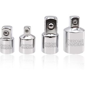 Dianrui 4 PCS Socket Adapter Set,3/8 to 1/2 socket adapter,3/8 to 1/4 socket adapter,1/2 to 3/8 impact adapter,Square Ratchet Socket Adapter/Reducer Sets for Automotive and Construction