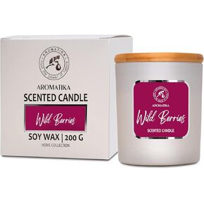 Scented Candle Wild Berries - Aromatherapy Candle - Soywax Candle - Up to 45 Hours Burn Time - Glass Candle Gift - Home Scented Candles - Luxury and Sensual Soy Wax Candle 200g