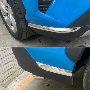 Beautost Fit for Toyota RAV4 2019 2020 2021 2022 2023 2024 2025 Front+Rear Bumper Corner Protection Cover Trims Stainless Steel