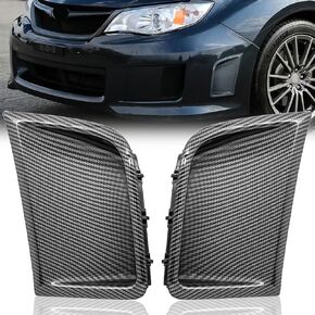 غطاء إطار جانبي للمصد الأمامي متوافق مع Subaru Impreza WRX Sti 2014 2013 2012 2011 2010 2009 2008 غطاء فتحات تهوية بطباعة ألياف الكربون، زوج (نمط ألياف الكربون)