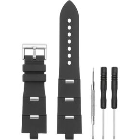 Compatible with Diagono Watch 21mm x 8mm Band, Soft Silicone Rubber Replacement Strap for Diagono Watch Women and Men, Black