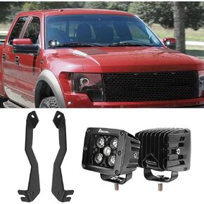 كبسولات LED مكعبة مع مجموعة دعامة تثبيت لسيارة Ford F150 2004-2014 والجيل الأول SVT Raptor، شريط إضاءة LED يتصاعد على الطرق الوعرة، غطاء محرك السيارة على الطرق الوعرة، دعامات تثبيت خفيفة in Kuwait