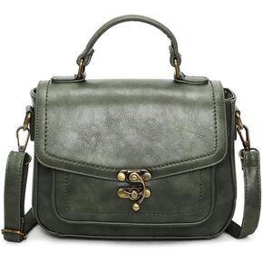 Vintage Crossbody Bags for Women, Small Leather Crossbody Purse Messenger Bag, Retro Women's Shoulder Handbag with Top Handle