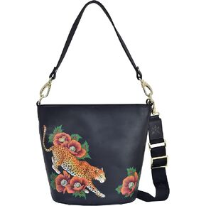 Anuschka Women’s Hand Painted Genuine Leather Tall Bucket Hobo