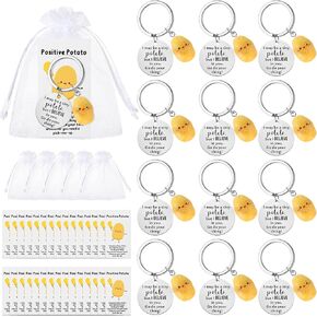 12 Sets Positive Keychain Emotional Support Gift Employee Appreciation Gift for Coworker Team Staff