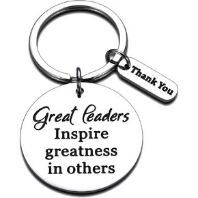 Boss Leader Keychain Gifts, Thank You Gifts for Boss Boss Lady, Birthday Gifts for Boss, Boss Day Gifts for Boss Female Male, Great Leaders Inspire Greatness in Others Stocking Stuffers for Women Men