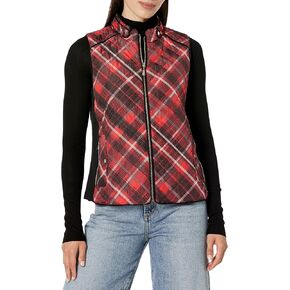Jones New York Womens Printed Quilted Zip Front VestPRINTED QUILTED ZIP FRONT VEST