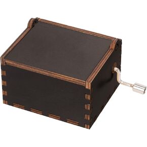 Elanze Designs صندوق موسيقي خشبي بنمط عتيق مقاس 2 × 3.5 بوصة، لمسة نهائية سوداء، يلعب اللحن المذهل in Kuwait