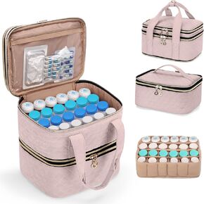 YARWO Pill Bottles Organizer Empty, Upgraded 3 Layers Medicine Storage Bag with Demountable Design and Dividers, Medication Travel Case for Pills, Vitamins, Masks, First Aid Supplies, Black in Kuwait