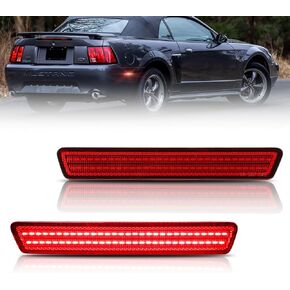 Rear Fender LED Side Marker Lights for Fo-rd Mus-tang 2015-2023, Mus-tang Smoked Lens Side Bumper Marker Lamps, [Ultra-Bright] White LED Side Markers Turn Signal Lights, 2 PCS