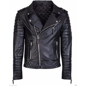 Genuine Lambskin Leather Jackets For Men - Motorcycle Biker Leather Jacket Men