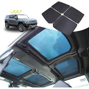 Roof Sunshade for Hummer EV Accessories 4 Glass Visor Sunroof Sun Shade Protection Heat Insulation Top Window Cover UV Blocking Won't Sag for Hummer EV 2024-2025 (Foldable Heat Insulation Film)
