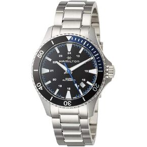 Hamilton Watch Khaki Navy Scuba Auto | Swiss Made | 40mm Stainless Steel Case | Black Dial Analog Watch | Silver Stainless Steel Bracelet (Model: H82315131)
