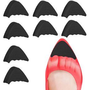 Toe Inserts for Shoes Too Big, 4 Pairs Adjustable Shoe Filler Inserts Half-Size Cushion Insoles Make Shoes Fit One Size for Women and Men Casual Sports High Heels Boots (Black)