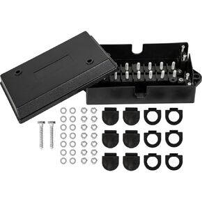 Buyers Products 5601114 14 Terminal Junction Box, Durable Polymer Box With Plain Terminals, Weather-Resistant, Easy Consolidation for Truck Wiring, Semi-Truck Accessories