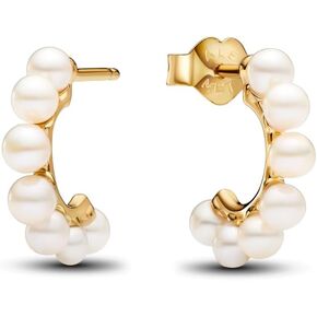 PANDORA Treated Freshwater Cultured Pearls Open Hoop Earrings - With Gift Box