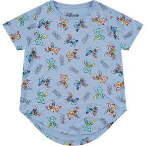 Disney Lilo and Stitch Girls Short Sleeve T-Shirt- Stitch Girls Tee Sizes 4-16