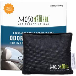 Moso Natural Car Air Freshener and Deodorizer | Long Lasting Bamboo Charcoal Odor Absorber | Non Toxic Odor Eliminator for Cars | Scent Free Air Purifying Bag